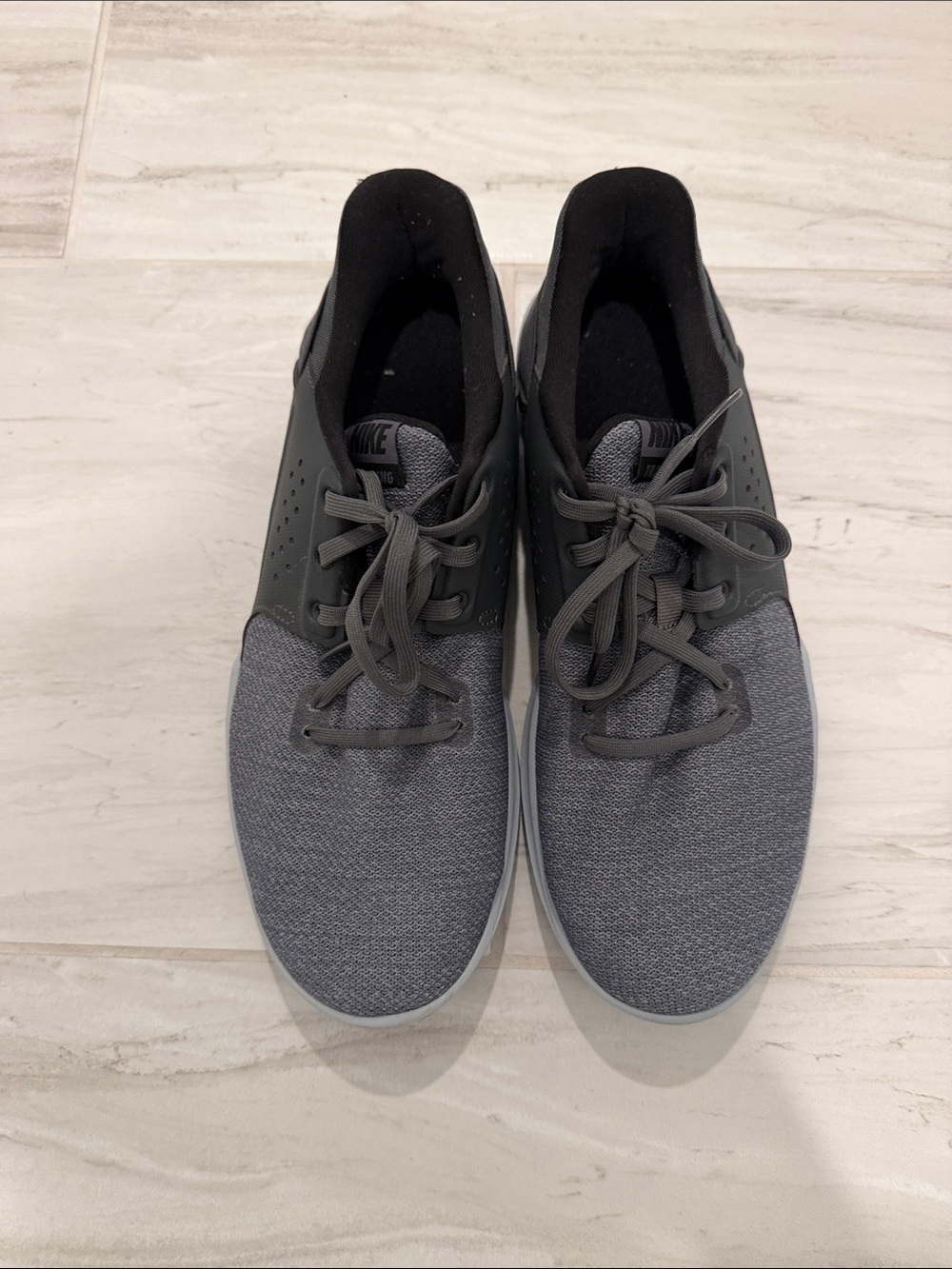 Nike Men’s Gray and Black Lightweight Knit Sneakers